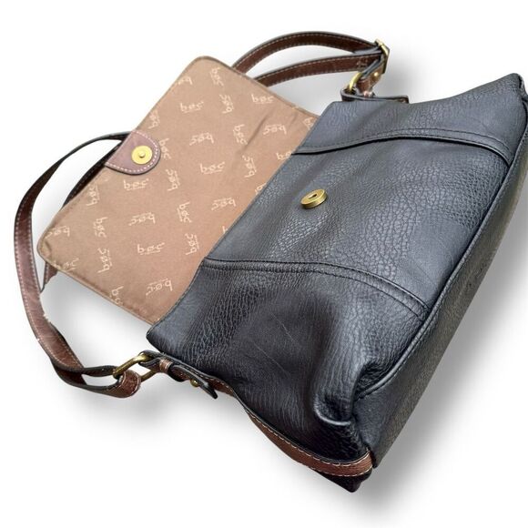 BOC Born Concept Women's Black & Brown Crossbody Bag Adjustable Strap - Picture 14 of 15